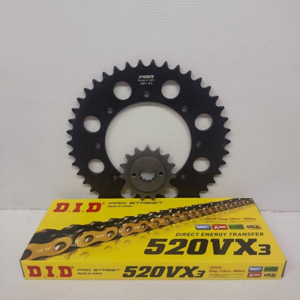Chain & Sprocket set Upgrade Kawasaki KLR650 1990-2017